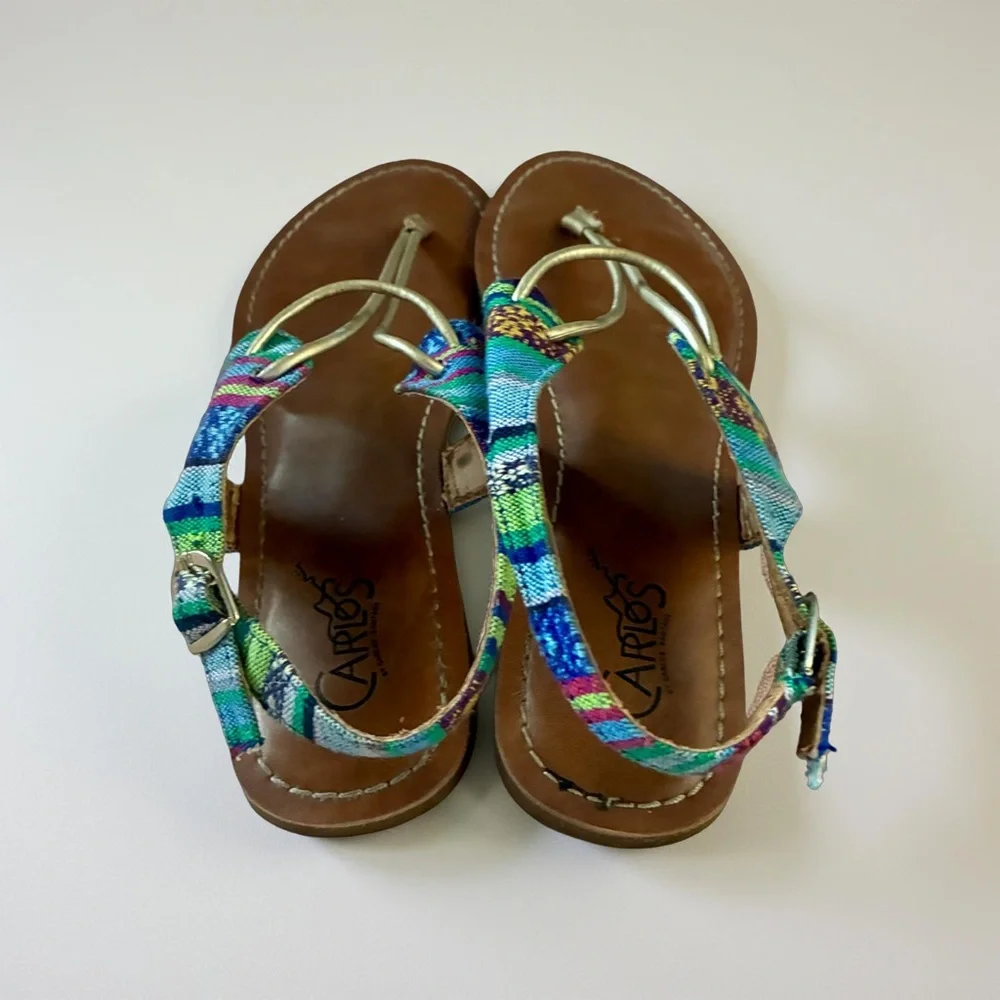 Carlos Santana Blue and Gold Women's Sandals